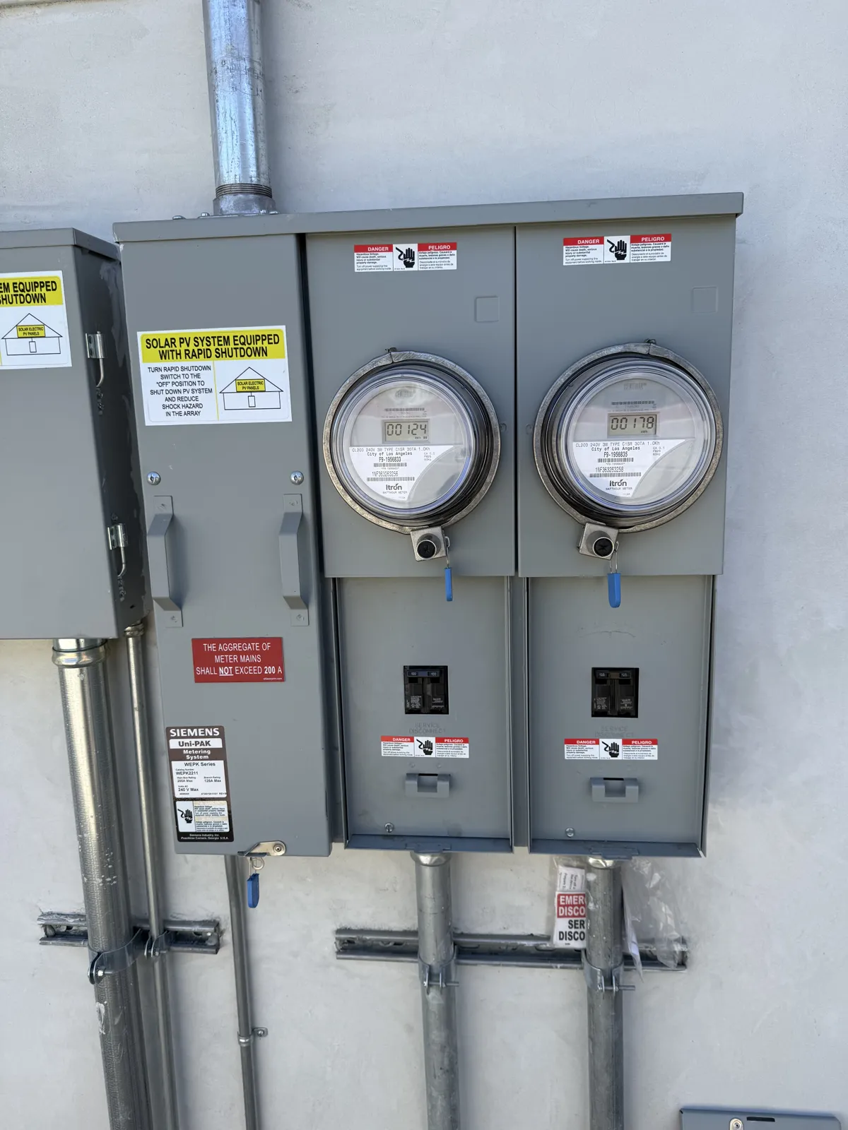 North Hollywood: a completed dual-meter panel installation