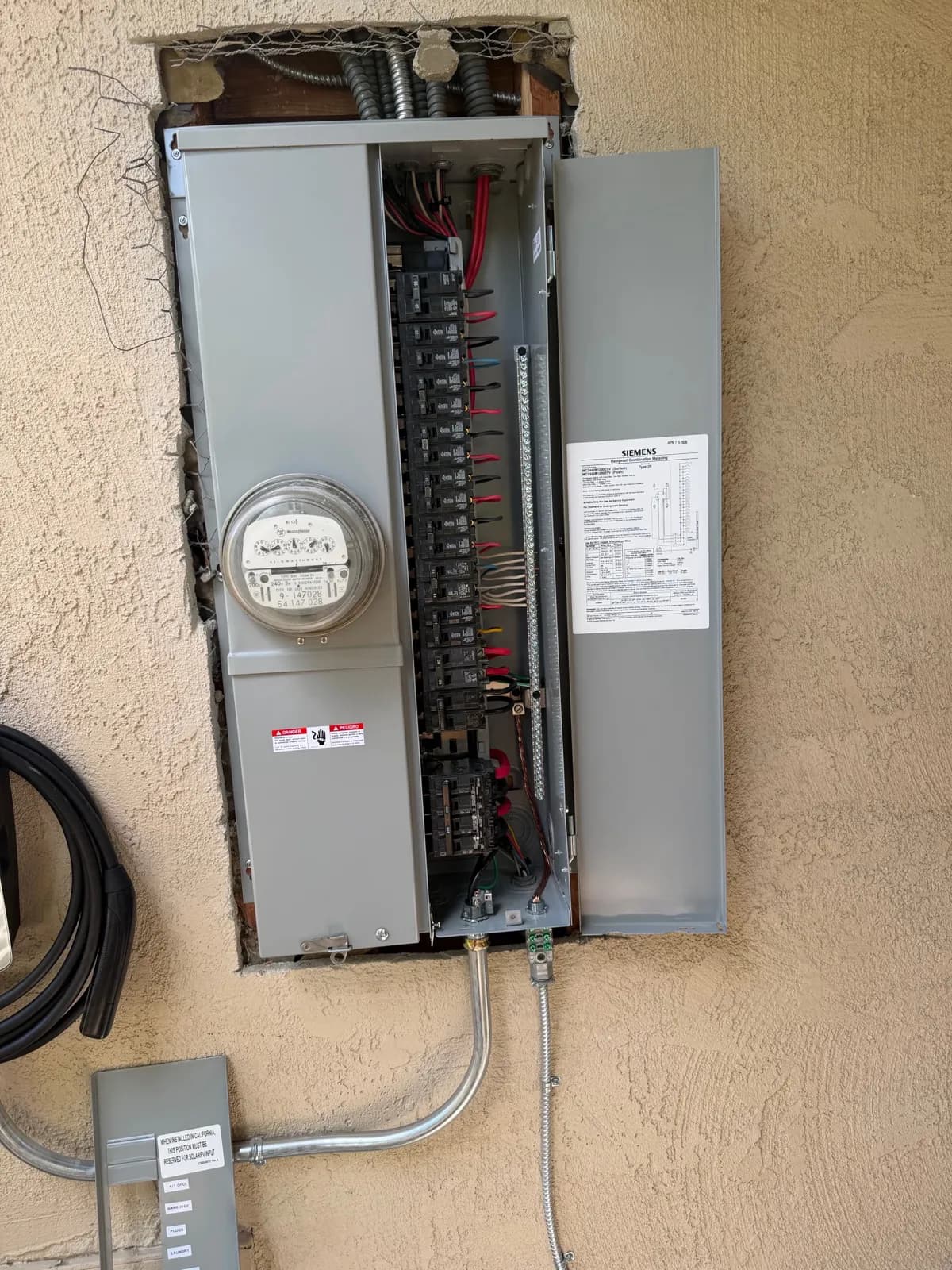 A new Siemens main panel installed by our crew
